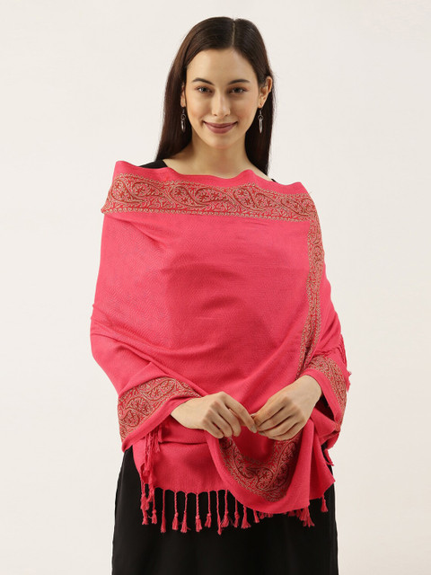 

Pashmoda Women Pink Aari Embroidered Shawl
