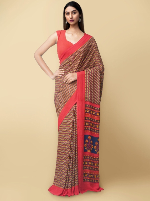 

Unnati Silks Women Blue & Yellow Fancy Crepe Art Silk Saree