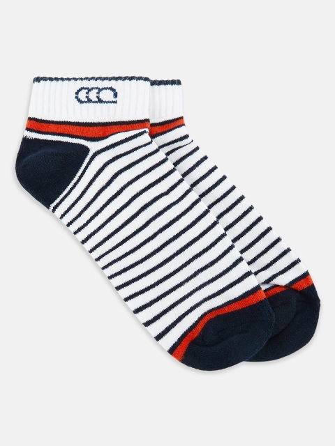 

Ajile by Pantaloons Men White & Black Striped Ankle-Length Socks