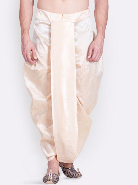 

Sanwara Men Beige Solid Relaxed-Fit Art Silk Dhoti Pants