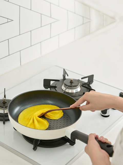 

Lock & Lock Off White & Black Solid Fry Pan