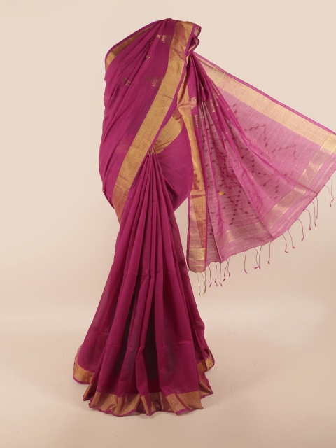 

Pothys Pink & Gold-Toned Woven Design Saree