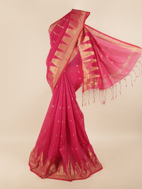 

Pothys Magenta & Gold-Toned Woven Design Saree