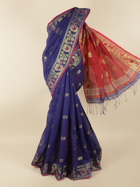 

Pothys Blue & Red Woven Design Saree