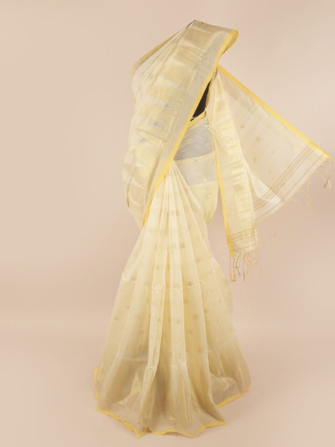 

Pothys Yellow & Off White Woven Design Saree