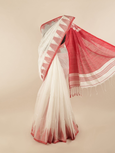 

Pothys White & Red Woven Design Saree