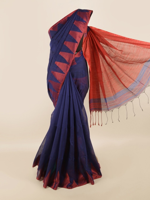 

Pothys Blue & Red Woven Design Saree