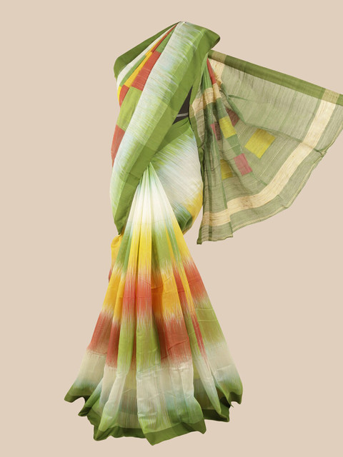 

Pothys White & Green Woven Design Saree