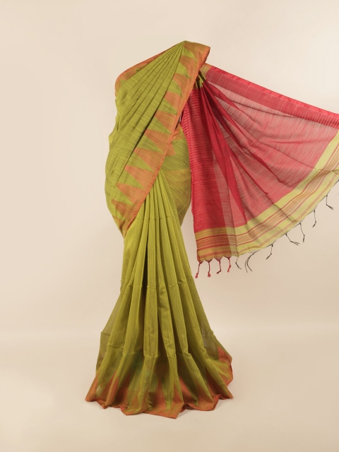 

Pothys Green & Pink Woven Design Saree