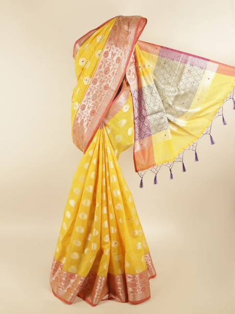 

Pothys Yellow & Red Woven Design Saree