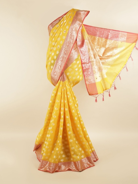 

Pothys Yellow & Red Woven Design Saree
