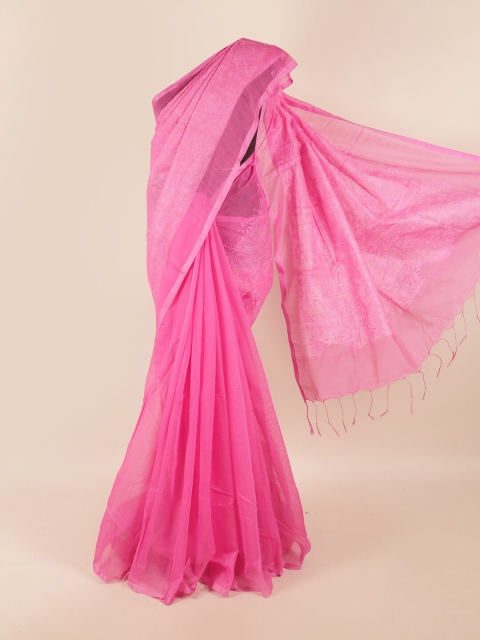 

Pothys Pink Ethnic Motifs Embroidered Saree