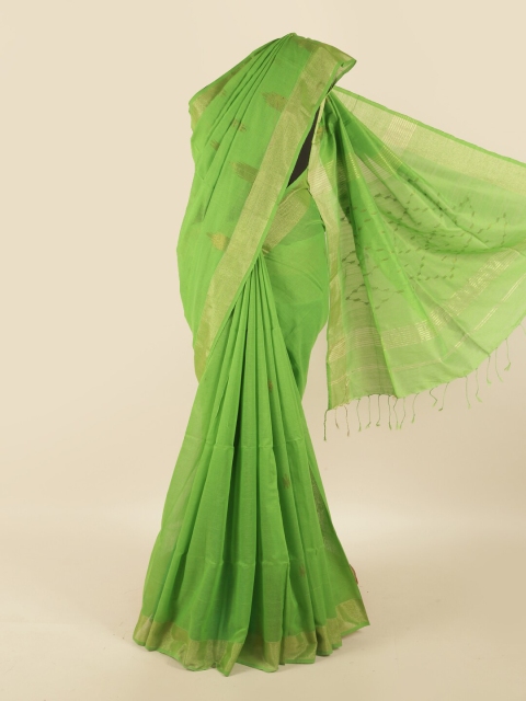 

Pothys Green & Gold-Toned Woven Design Saree