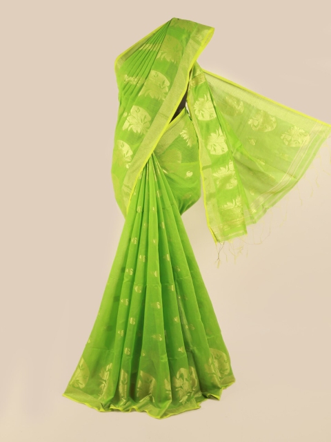 

Pothys Green & Gold-Toned Woven Design Saree