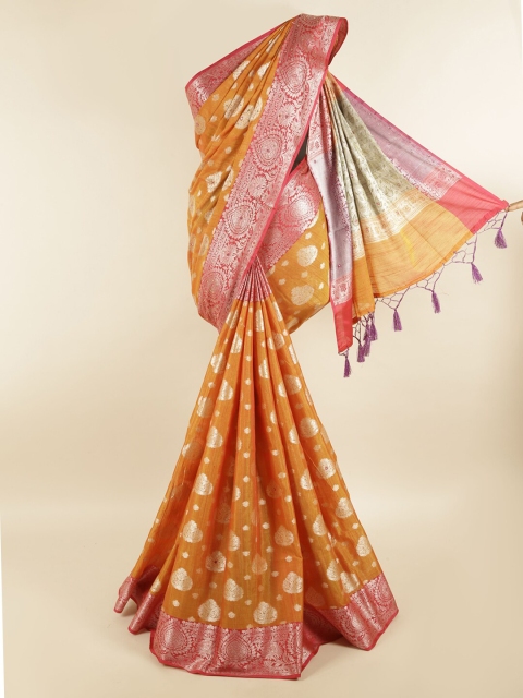 

Pothys Orange & Pink Woven Design Saree