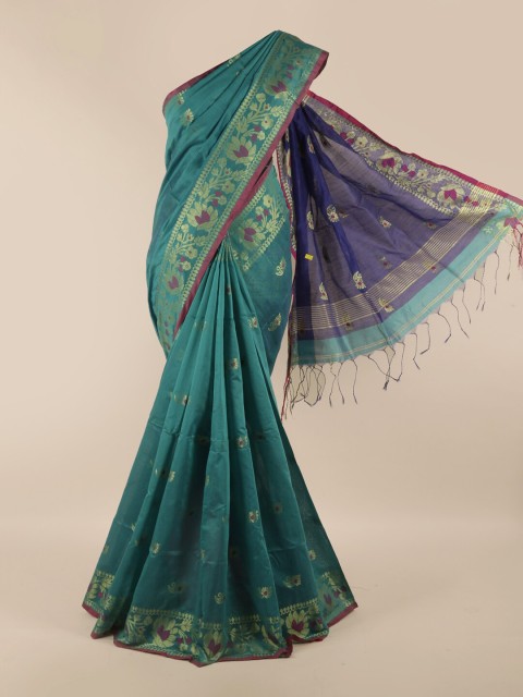 

Pothys Green & Blue Woven Design Saree