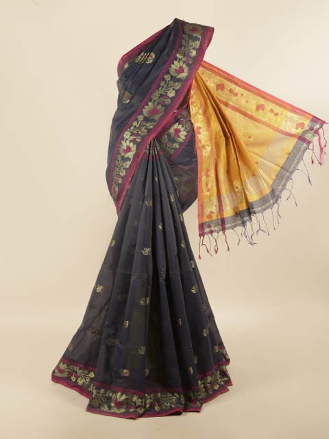 

Pothys Grey & Yellow Woven Design Saree