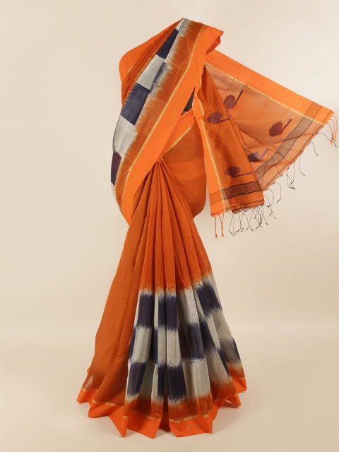 

Pothys Orange & Black Woven Design Saree