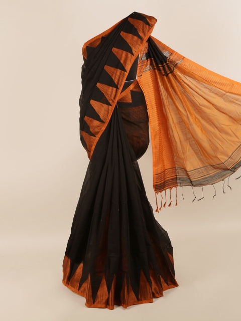 

Pothys Black & Orange Saree