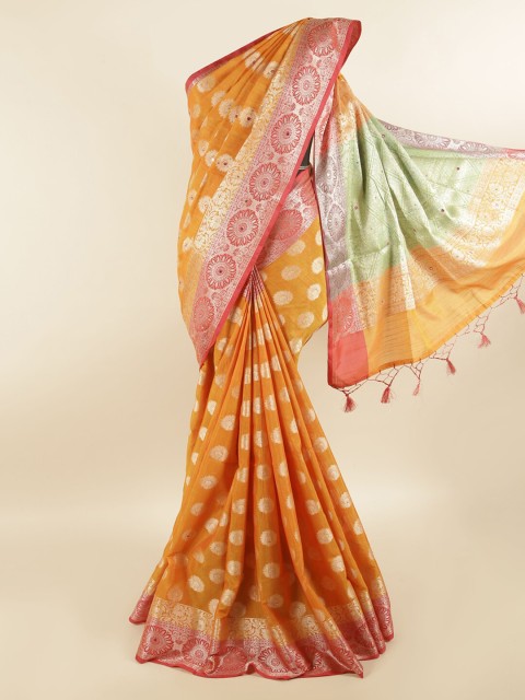 

Pothys Orange & Pink Ethnic Motifs Saree