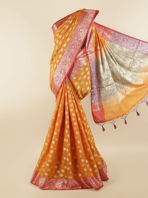 

Pothys Orange & Pink Ethnic Motifs Saree