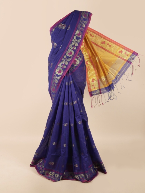 

Pothys Blue & Yellow Ethnic Motifs Saree