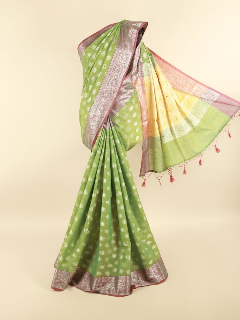 

Pothys Green & Maroon Ethnic Motifs Saree