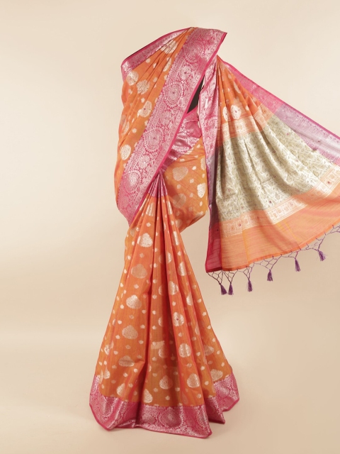 

Pothys Orange & Pink Ethnic Motifs Saree