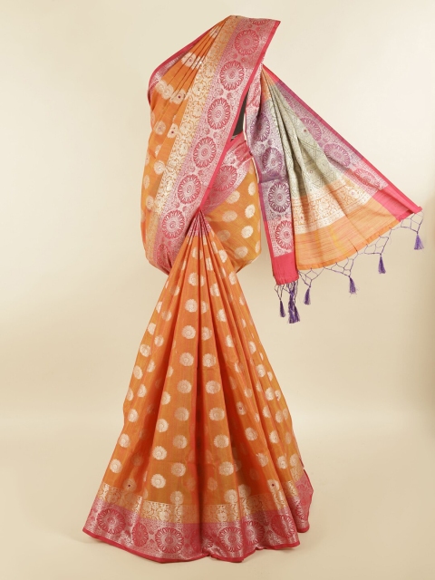 

Pothys Orange & Pink Woven Design Saree
