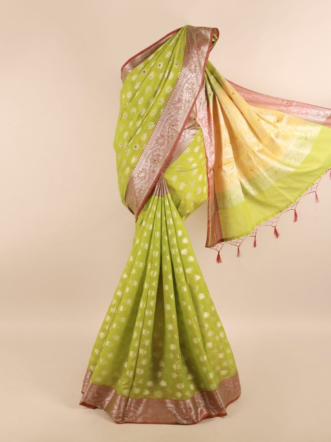 

Pothys Green & Brown Woven Design Saree