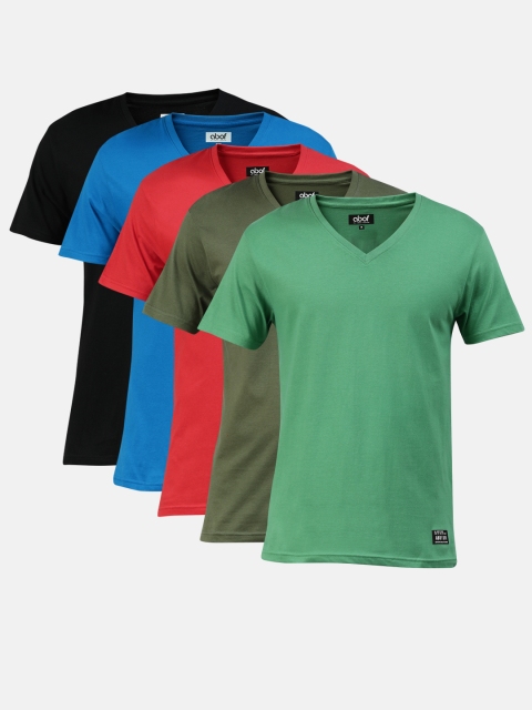 

abof Men Pack of 5 V-Neck T-shirt, Multi