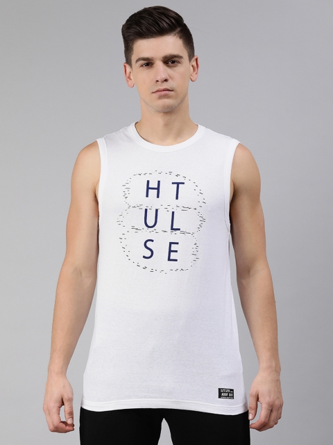 

abof Men White Typography Printed Pure Cotton T-shirt