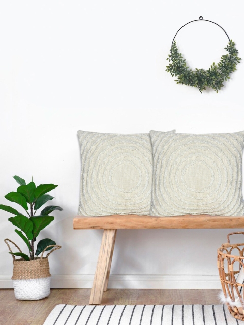 

KICA White Set of 2 Abstract Rectangle Cushion Covers