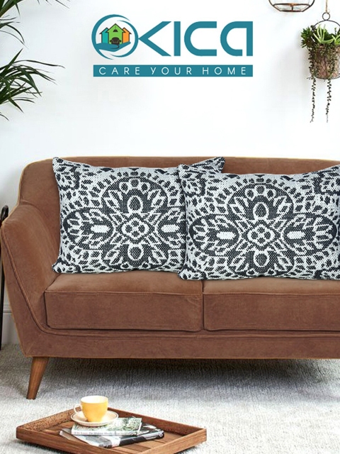 

KICA Black & White Set of 2 Ethnic Motifs Rectangle Cushion Covers