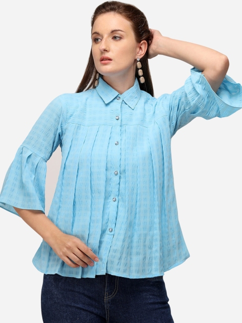 

Fbella Women Blue Opaque Casual Shirt