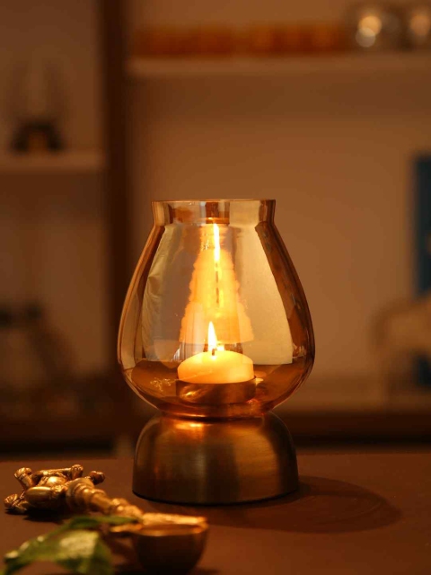 

Amoliconcepts Gold-Toned Antique Hurricane Candle Holder