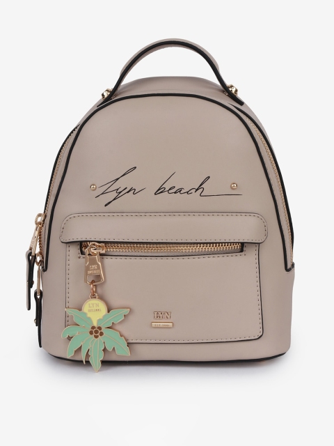 

LYN Beige PU Structured Handheld Bag