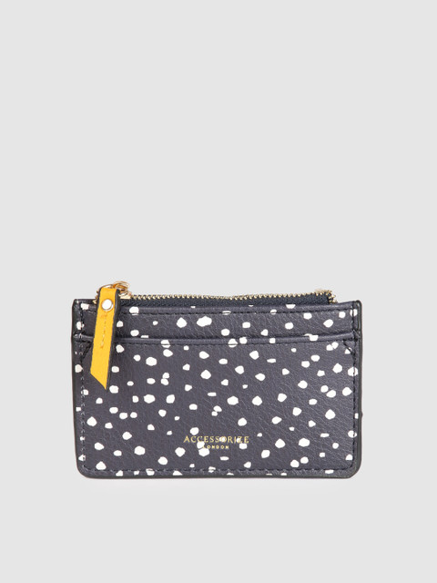 

Accessorize Women Navy Blue & White Spot Printed Card Holder