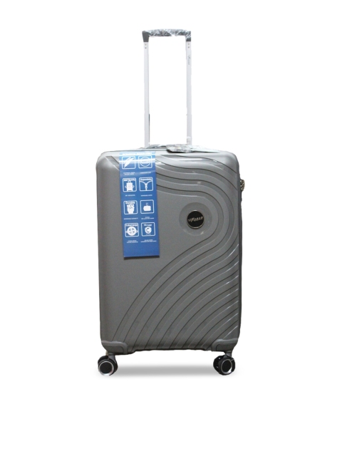 

F Gear Grey Solid Hard-Sided Medium Trolley Suitcase