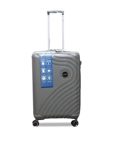 

F Gear Grey Textured Hard-Sided Large Trolley Suitcase