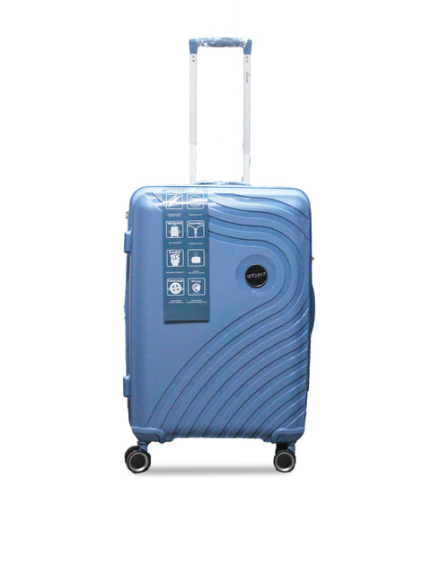 

F Gear Blue Textured Hard-Sided Large Trolley Suitcase