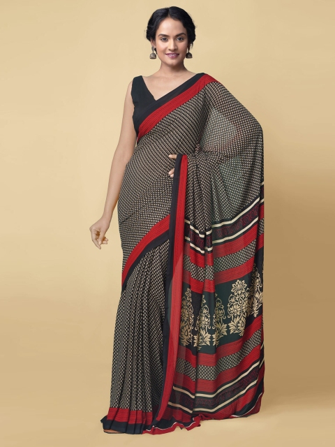 

Unnati Silks Women Black Woven Design