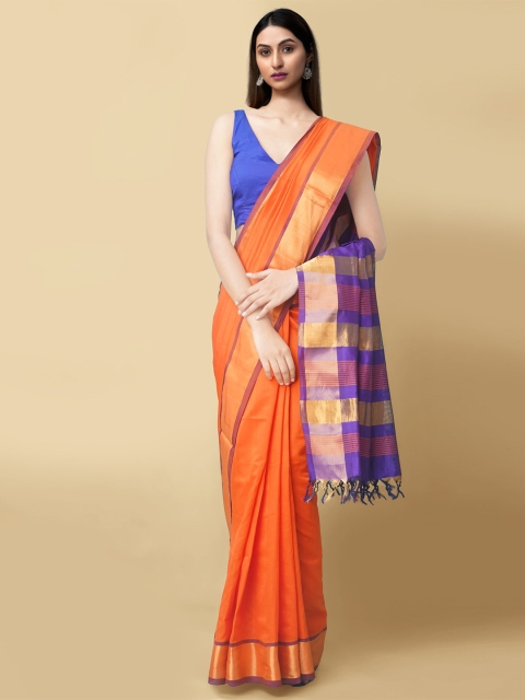 

Unnati Silks Women Orange Woven Design