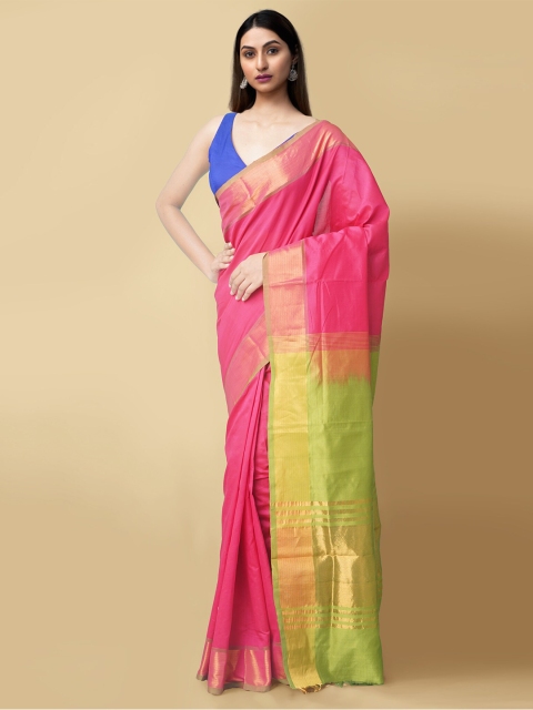 

Unnati Silks Women Pink Woven Design