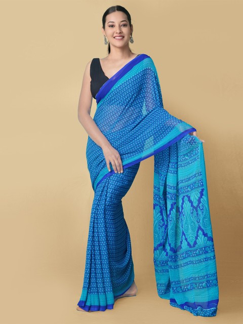 

Unnati Silks Women Blue Woven Design