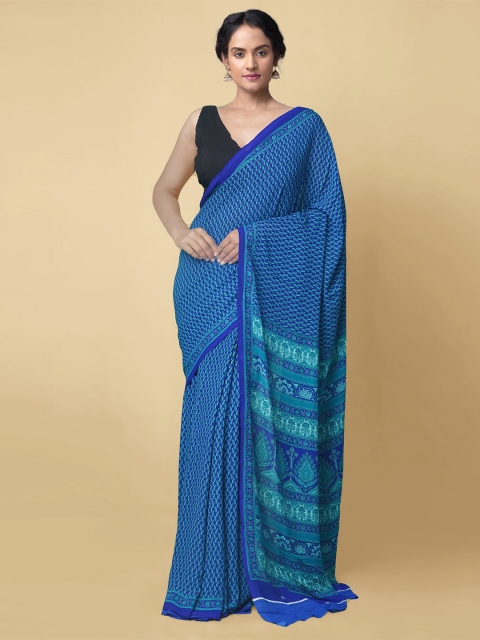 

Unnati Silks Women Blue Woven Design