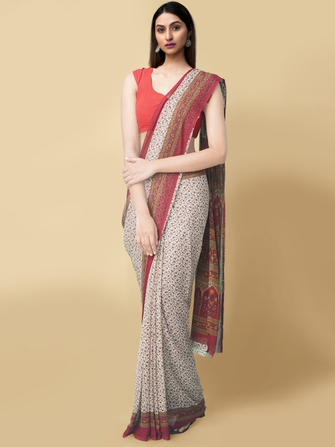 

Unnati Silks Women Cream Woven Design
