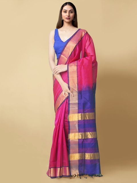 

Unnati Silks Women Pink Woven Design