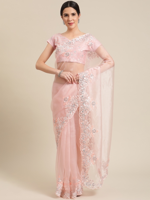 

Mitera Peach-Coloured Organza Saree