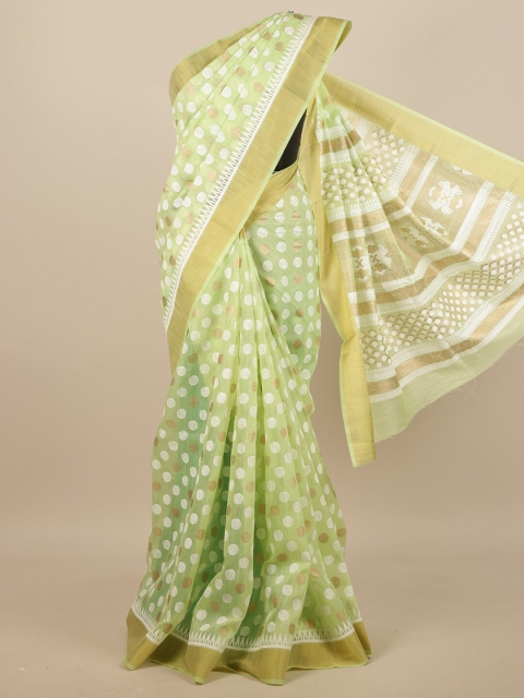 

Pothys Green & Gold-Toned Saree